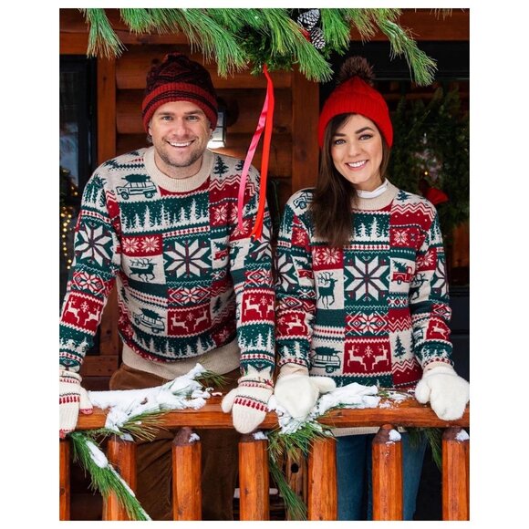 Kiel James Patrick The Christmas Patchwork Sweater Fair Isle Winter Holiday KJP - Picture 5 of 12